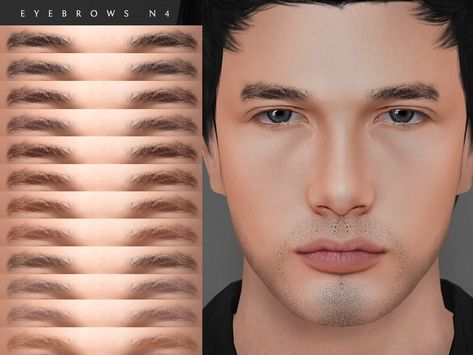 Sims 4 male eyebrows Sims 4 Cc Brows Male, Sims 4 Cc Male Jawline, Sims 4 Male Eyebrows, Guy Sims, Sims Eyebrows, Male Eyebrows, Sims Face, Korean Eyebrows, Cc Skin