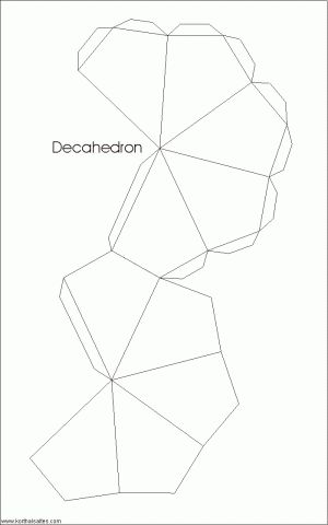 Net decahedron Diamond Template, Origami Shapes, Paper Diamond, Boxes Diy, Geometric Origami, 3d Paper Art, Sculpture Projects, Concrete Crafts, 3d Shape