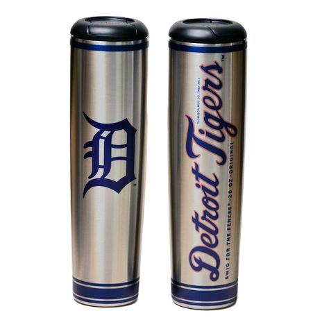 This Metal Bat tumbler is the ultimate drinkware for a true Detroit Tigers fan. It offers a double-walled, vacuum-sealed construction to keep drinks hot or cold for hours. Best of all, the large Detroit Tigers graphics and innovative baseball bat design remind you to SWIG for the fences. Baseball Bat Design, Bat Tumbler, Metal Bat, Bat Design, Store Signs, Detroit Tigers, Vacuum Sealing, Baseball Bat, Tigers