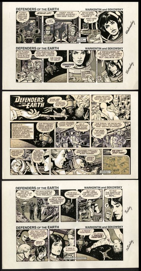 ComicConnect - Warkentin, Thomas - DEFENDERS OF THE EARTH TRY-OUT COMIC STRIP Strip Art - VF: 8.0 Strip Art, Of The Earth, Comic Strip, The Earth, Online Marketplace, Comics, Art