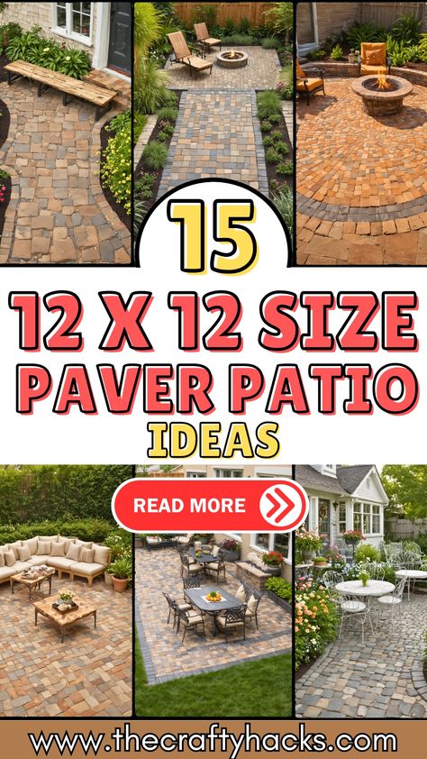 15 Creative 12×12 Paver Patio Ideas That Will Blow Your Mind – The Crafty Hacks Patio Paver Designs Patterns, How To Do Pavers, Paver Patio Ideas Small Yard, Small Patio Designs And Ideas Layout, Pavers Over Concrete Patio, Cement Patio Ideas Backyard, Backyard Paver Patio Ideas, Paver Patio Ideas On A Budget, Brick Paver Patterns