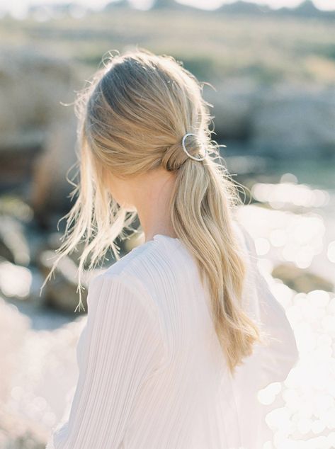 Magical & ethereal sunrise wedding inspiration on the Greek Islands via Magnolia Rouge Sunrise Wedding, Wedding Coastal, Blonde Bride, Wedding Hair Side, Wedding In Greece, Romantic Curls, Wedding Hairstyles Bride, Bridal Hair Inspiration, Ethereal Wedding