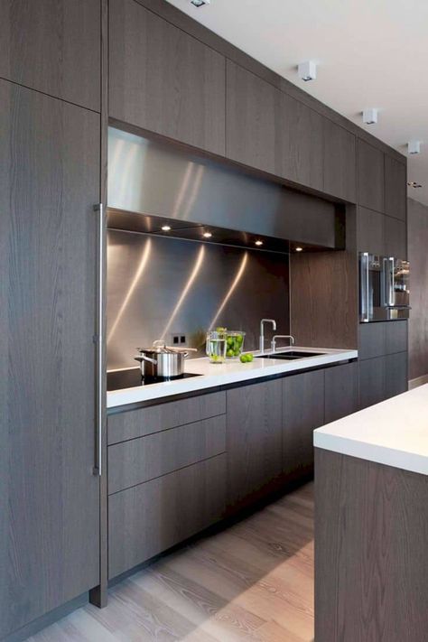 15 Modern Kitchen Cabinets For Your Ultra-Contemporary Home Kitchen Cabinet Interior, Modern Contemporary Kitchen, Beautiful Kitchen Cabinets, Contemporary Kitchen Cabinets, Kabinet Dapur, Modern Kitchen Cabinet Design, Kitchen Cabinets Decor, Contemporary Kitchen Design, Modern Kitchen Cabinets