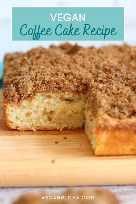 Vegan Coffee Cake Recipe, Cinnamon Streusel Cake, Vegan Coffee Cake, Healthy Vegan Dessert, Cinnamon Streusel Coffee Cake, Cake Cinnamon, Streusel Cake, Vegan Coffee, Coconut Dessert