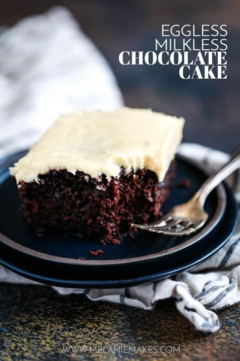 This Eggless Milkless Chocolate Cake contains no milk or eggs yet is absolutely decadent. Perfect for any day or celebration and for those with allergies. #chocolate #chocolatecake #cake #eggless #dairyfree #easyrecipe Amazing Desserts, Kitchen Magic, Best Cake Recipes, Chocolate Zucchini, Snack Cake, Homemade Desserts, Easy Cake Recipes, Best Dessert Recipes, Tasty Recipes