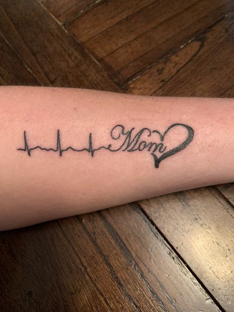 Heart Rate Tattoo, Heartbeat Tattoo, Tattoos With Kids Names, Tattoos For Daughters, Tat Ideas, Name Tattoo, Mom Tattoos, Future Tattoos, New Tattoos