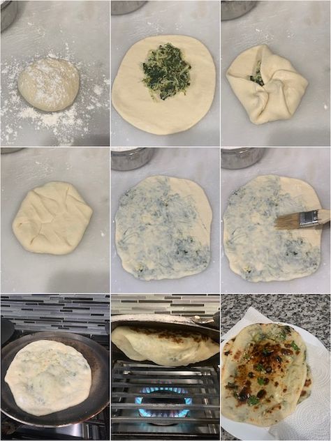 Saucy Meals, Stuffed Naan, Nana Bread, Plain Naan, Bread Head, Naan Flatbread, Recipes With Naan Bread, Cheesy Spinach, Naan Recipe