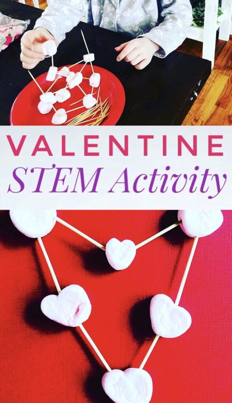 Valentine Stem Activities, Valentine Stem, Stem Activities For Kids, Valentine's Day Crafts For Kids, Preschool Valentines, Stem For Kids, Homemade Valentines, Stem Challenges, Valentines Day Activities