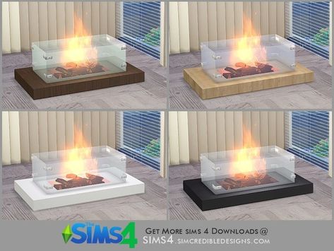 SIMcredible!'s gloss fireplace Sims4 Fireplace, Sims 4 Fireplace Cc, Fireplace Diy, Sims 4 Kitchen, Sims 4 Tsr, Die Sims 4, Sims Baby, Tabletop Fireplaces, The Sims 4 Pc