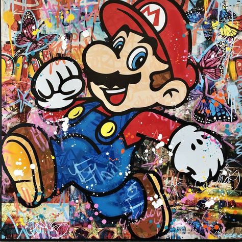 Mario Kart Poster, Images Pop Art, Pop Art Movement, Modern Pop Art, Winner Winner, Mario Art, Cartoon Painting, Pop Art Painting, Donkey Kong