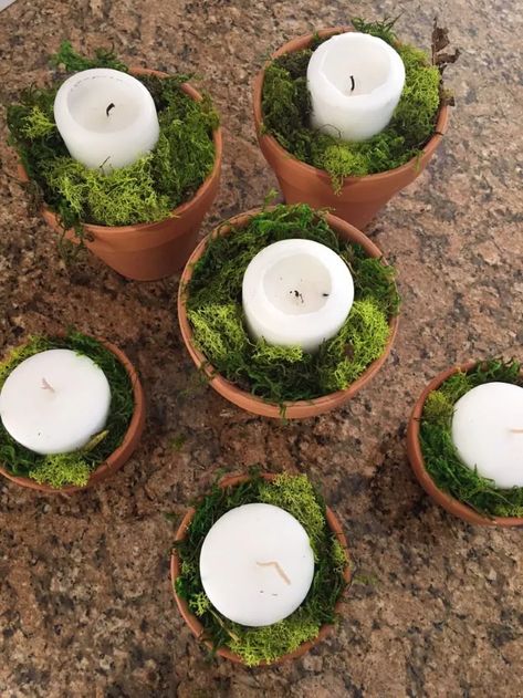 Candle holder flower arrangement