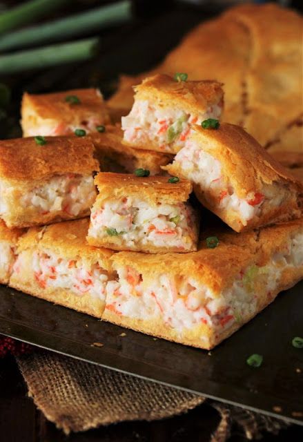 Crab Crescent Bites Immitation Crab Recipes, Crock Pot Mashed Potatoes, Crescent Sausage Bites, Easy Breakfast Pizza, The Kitchen Is My Playground, Crescent Roll Appetizers, Crescent Recipes, Crab Dishes, Southern Cornbread