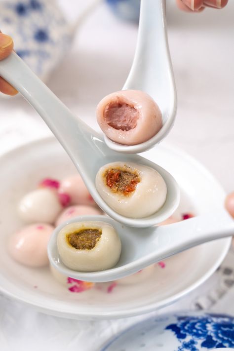 Glutinous Rice Balls Recipe, 2023 Written, Glutinous Rice Balls, Chinese Desserts, Dried Goji Berries, Tang Yuan, Asian Recipe, Roasted Walnuts, Autumn Party