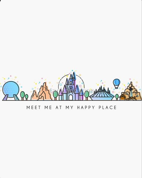 Theme Park Illustration, Park Illustration, Disney Doodles, Disney Parque, Orlando Theme Parks, Disney Rooms, Disney Tattoos, Disney Crafts, Disney Quotes