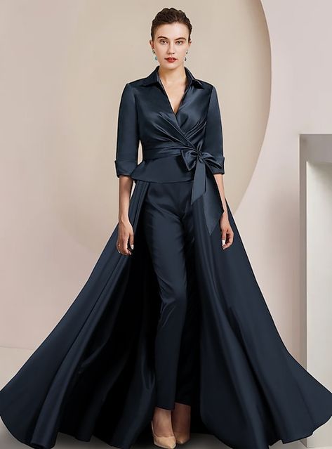 Dress Formal Wedding Guest, Mode Ab 50, Brides Mom, Formal Wedding Guests, Solid Color Jumpsuits, Two Piece Jumpsuit, Jumpsuit Elegant, Futuristic Fashion, Mother Of The Bride Dress