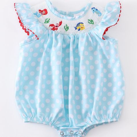 Southern Baby Clothes, Smocked Baby Clothes, Ariel Little Mermaid, Southern Baby, Baby Bubble Romper, Girls Smock, Baby Bubble