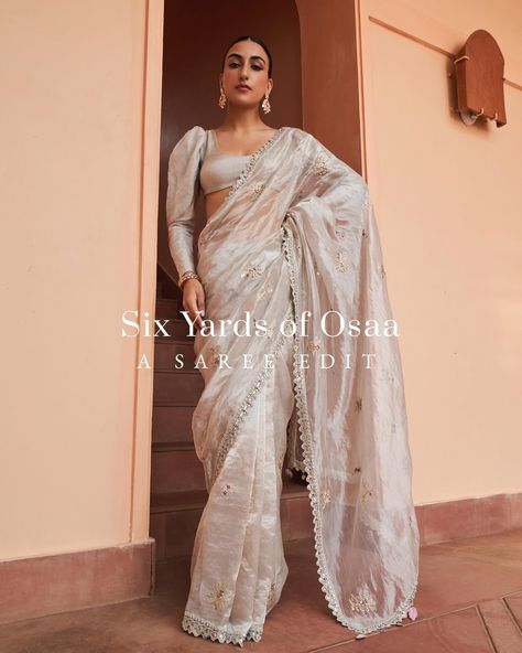 #SixYardsofOsaa | Wrap yourself in elegance with our stunning collection of sarees! Explore timeless designs and exquisite craftsmanship at www.osaa.in #OsaabyAdarsh Blouse Designs, Timeless Design, Saree, Actresses, Festival, Design