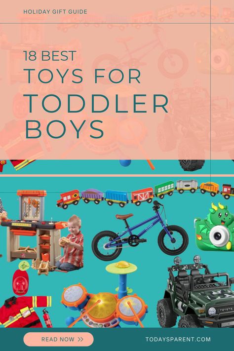 18 Best Toys for Toddler Boys Toddler Toys For Boys, Christmas Toys For Toddlers, Good Toys, Best Toddler Toys, Toddler Boy Toys, Best Christmas Toys, Toddler Boy Gifts, Sound Book, Boy Toys