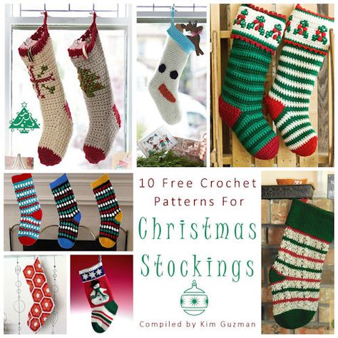 Christmas Stocking Patterns, Christmas Stocking Pattern Free, Knitted Christmas Stocking Patterns, Stocking Pattern Free, Stocking Patterns, Crochet Santa Hat, Start Crocheting, Crochet Christmas Stocking Pattern, Christmas Crochet Patterns Free