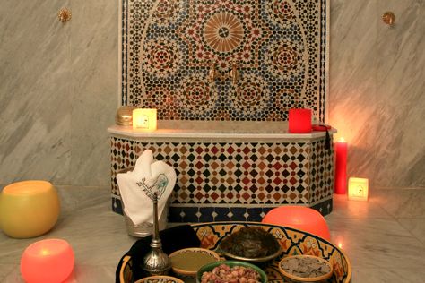 Al Fassia | A Luxury Boutique Hotel & Refined Moroccan Restaurant Hammam Bathroom, Moroccan Hammam, Moroccan Bath, Moroccan Restaurant, Moroccan Lounge, Spa Interior Design, Beautiful Bathroom Designs, Washroom Decor, Spa Interior