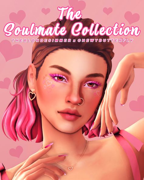 I am so excited to share the collection @chewybutterfly​ and I have been working on for Valentines day! This collection is full of cute make-up items perfect for your Sims's Valentines day (or love day) looks! My part includes 3 eyeshadows (XOXO / 143 / The One Eyeshadows), 1 eyeliner (Soulmate Eyeliner), and a blush (Love Always Blush / 3 versions). 💘Get my part on my Patreon! / Get Chewybutterfly's part on her Patreon!💘 Sims 4 Cc Pink Makeup, Sims 4 Cc Heart Makeup, Sims 4 Blush Maxis Match, Sims 4 Blush Patreon, Sims 4 Heart Makeup, Sims 4 Cc Makeup Blush Patreon, Sims 4 Cc Blush Maxis Match, Sims 4 Cc Makeup Patreon Eyeliner, Sims 4 Cc Blush Patreon