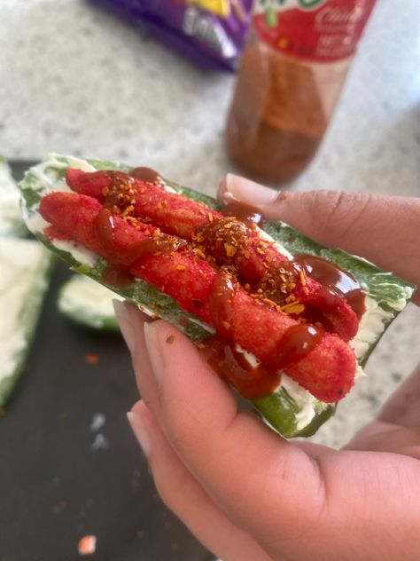 Jalapeno With Takis, Jalapeno Cream Cheese With Takis Sauce, Jalapeno Cream Cheese With Takis, Snacks For Fall, Takis Recipe, Spooky Snacks, Club Ideas, Easy Baking Recipes Desserts, Starbucks Recipes