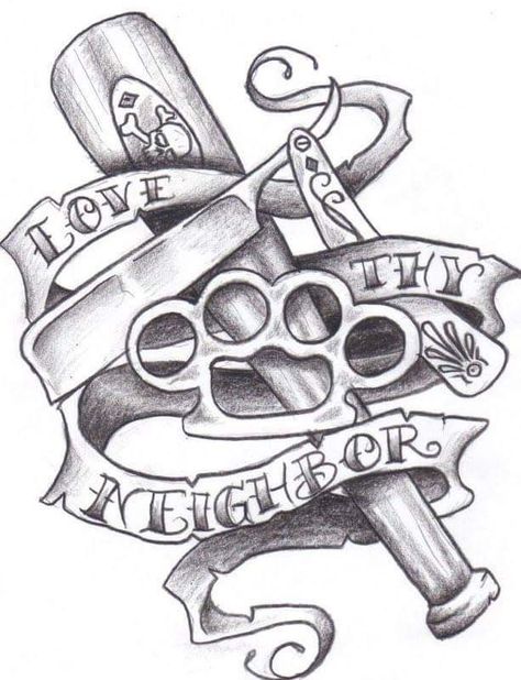 Brass Knuckle Tattoo, Tattoo Machine Art, Prison Drawings, Old School Love, Gangster Drawings, Badass Drawings, Tattoo Coloring Book, Gangsta Tattoos, Knuckle Tattoos