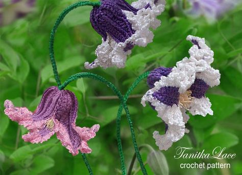 Loom Designs, Columbine Flower, Clematis Flower, Bead Loom Designs, Mosaic Crochet, Crocheted Flowers, Irish Lace Crochet, Tutorial Crochet, Knitted Flowers