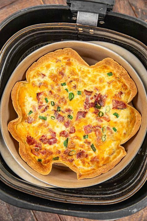 Cooking Eggs In Air Fryer, Casserole In Air Fryer, Tortilla Egg Breakfast Air Fryer, Air Fryer Breakfast Ideas, Airfryer Quiche, Air Fryer Quiche, Air Fryer Recipes Uk, Airfryer Breakfast, New Air Fryer Recipes