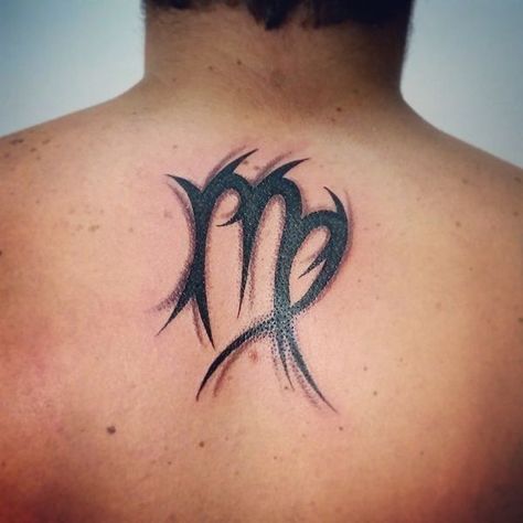 Virgo Sign Tattoo, Virgo Tattoo Designs, Virgo Constellation Tattoo, Virgo Symbol, Horoscope Tattoos, Virgo Tattoo, Tattoo Inspiration Men, Back Of Shoulder Tattoo, Zodiac Tattoos