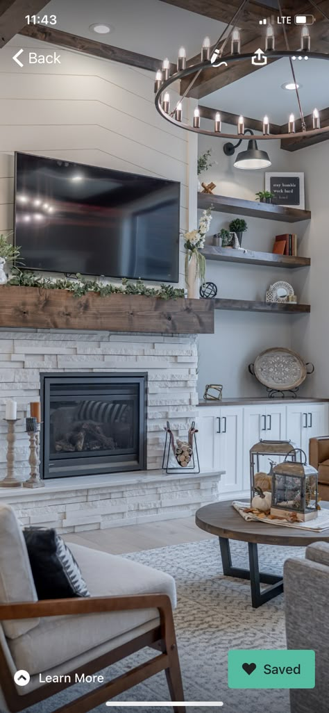 Wood Insert Fireplace Ideas, Plain Fireplace, Wood Stoves Ideas, Black Tile Fireplace, Fireplace Cabinets, Black Brick Fireplace, Built In Around Fireplace, Fireplace Black, Montana House