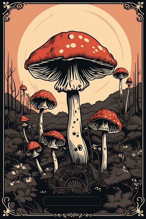 Mushroomcore Aesthetic, Mushroom Wallpaper Aesthetic, Vintage Mushroom Art, Easy Drawing Step By Step, How To Draw Lips, Draw Lips, Beautiful Pencil Drawings, Fungi Art, Mushroom Paint