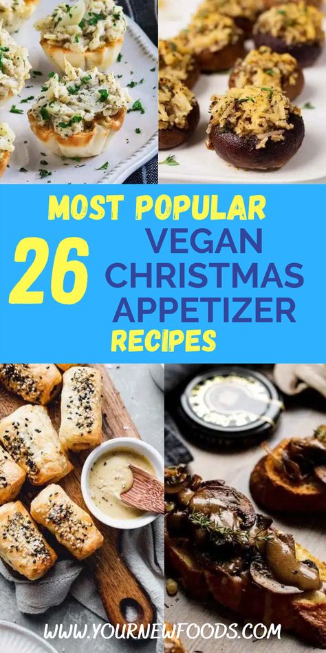 26 Best Vegan Christmas Appetizer Recipes – Christmas Appetizers Vegan Recipes. Just because you are vegan it doesn’t mean that your Christmas parties have to be boring. All it takes is a few simple changes to your standard holiday recipes and you’re on your way to those fabulous appetizers that please all guests, vegans included! Meatless Christmas Appetizers, Vegan Christmas Recipes Appetizers, Christmas Appetizers Vegan, Appetizer Recipes Christmas, Winter Party Foods, Christmas Appetizer Recipes, Roasted Pumpkin Soup Recipe, Appetizers Vegan, Vegetarian Christmas Recipes