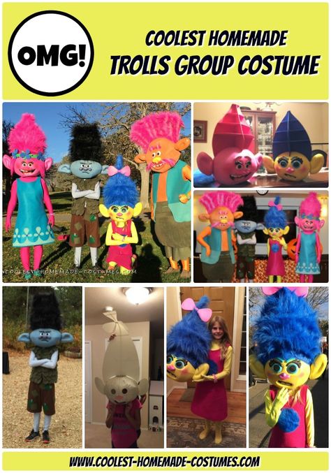 Coolest Homemade Trolls Costumes - What a Troll of a Family! Homemade Carmels, Troll Costume Diy, Troll Halloween Costume, Homemade Costumes For Kids, Troll Costume, Idea For Halloween, Valentine Diy, Halloween Characters, Troll Party