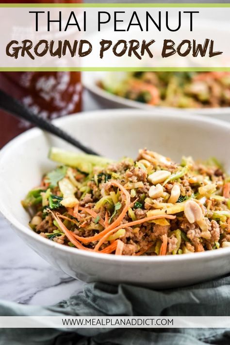 Ground Ham Recipes Meals, Recipe Using Ground Pork, Ground Pork Recipe, Pork Bowl, Asian Salads, Asian Pasta, Recipes Meal Prep, Food Thai, Ground Pork Recipes