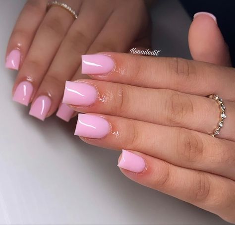 Short Pink Set Nails, Baddie Short Acrylic Nails Pink, Square Acrylic Nails French, Pink Short Acrylic Nails, Pink Acrylic Nails Short, Tamale Sauce, Acrylic Nails French, Short Pink Nails, Overlay Nails