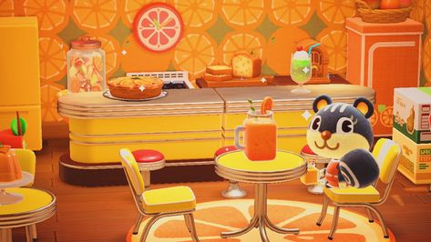 Blaire acnh HHP Acnh Orange Path, Orange Animal Crossing Aesthetic, Animal Crossing Orange, Kitchen Acnh Happy Home Paradise, Acnh Orange, Acnh Rainbow, Rainbow Island, Orange Theme, Acnh Patterns