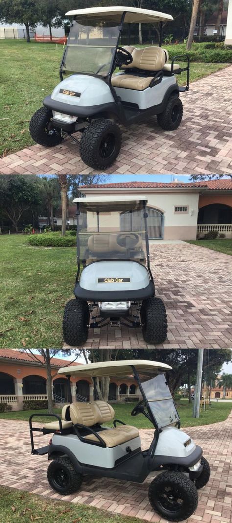 2017 Club Car Precedent Golf Cart [lifted] Club Car Precedent Ideas, Lifted Golf Carts, All Terrain Tires, Club Car Golf Cart, Golf Carts For Sale, Arm Lift, White Castle, All Terrain Tyres, Lift Kits