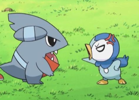 Funny Pokemon Pfp, Piplup Matching Pfp, Piplup Pfp, Garchomp Art, Low Quality Pokemon, Low Quality Pokemon Pfp, Pokemon Reaction, Piplup Icon, Pokemon Garchomp