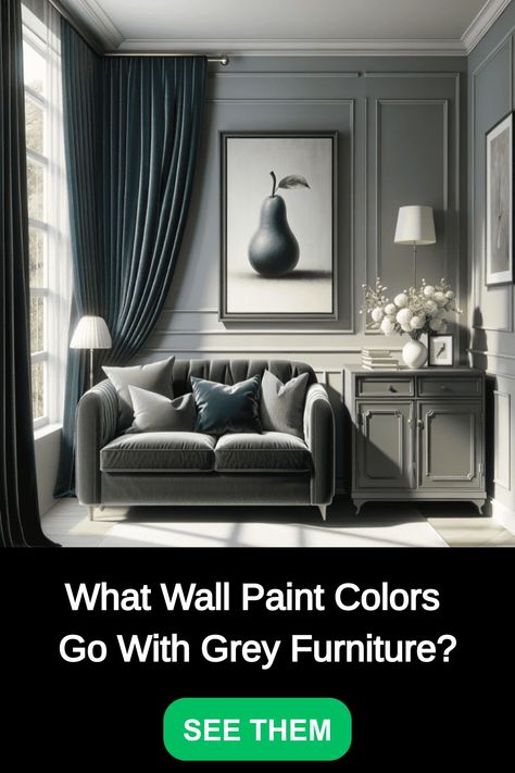 Discover the perfect wall paint colors that beautifully complement grey furniture. From soft neutrals to bold shades, find the ideal color scheme to enhance your space effortlessly. Elevate your home decor with these inspiring color combinations that create a stylish and cohesive look. Whether you prefer a modern, rustic, or eclectic aesthetic, these paint colors will make your grey furniture stand out in any room. Say goodbye to guesswork and embrace design harmony by choosing the best wall pai Colors Go With Grey, Laundry Room Decorating, Accent Colors For Gray, Eclectic Aesthetic, Wallpaper Walls Decor, Orange Walls, Grey Furniture, Wall Paint Colors, Best Wall