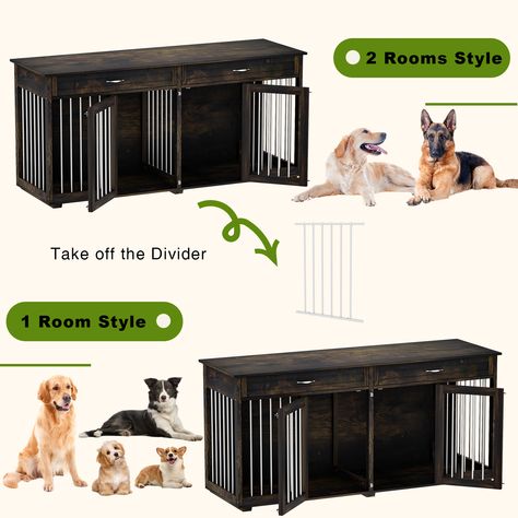 Kennel Tv Stand, Large Dog Crate Furniture, Dog Crate Table, Furniture Style Dog Crate, Heavy Duty Dog Crate, Indoor Dog House, Wooden Dog Kennels, Wooden Dog Crate, Dog Kennel Furniture