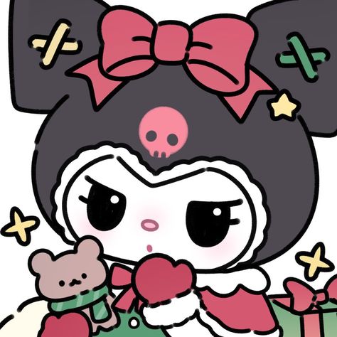 𝐁𝐲:糖醋兔丸 (𝐖𝐞𝐢𝐛𝐨/小红书) My Melody And Kuromi Pfp, Matching Pfp Couple Christmas, Kuromi Christmas, Bff Christmas, Dark Kawaii, Christmas Pfp, Hello Kitty Colouring Pages, Frog Drawing, Hello Kitty Coloring