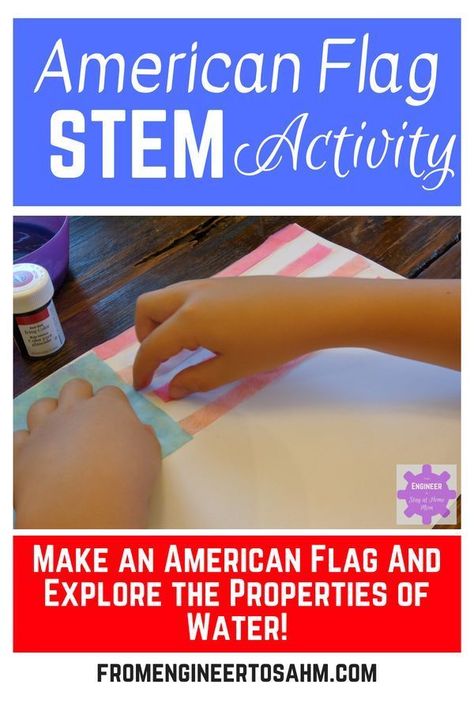 Make an American Flag using the properties of water! Use capillary action and hydrophobic property of oil to make an american flag. #STEMforkids #patrioticstem #waterscience Preschool Technology, Create A Flag, Water Science Experiments, Properties Of Water, Capillary Action, American Flag Kids, Engineering Activities, Steam Learning, Math Activities For Kids