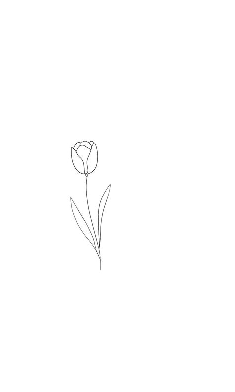 Cute Tulip Tattoo, Tiny Tulip Tattoo Simple, Amsterdam Tattoo Ideas Small, Tulip Outline Tattoo, Tulip Fine Line Tattoo, Minimalist Tulip Tattoo, Tulip Tattoo Small, Tulip Bouquet Tattoo, Simple Tulip Tattoo