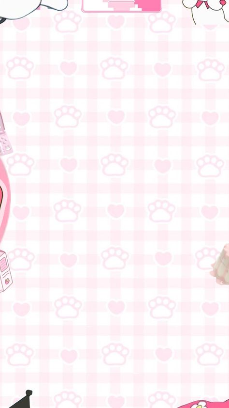 Kuromi Pink, Paw Wallpaper, Kawaii Background, Soft Pink Theme, Pink Paws, Iphone Wallpaper Kawaii, Pink Y2k, Soft Wallpaper, Pink Themes