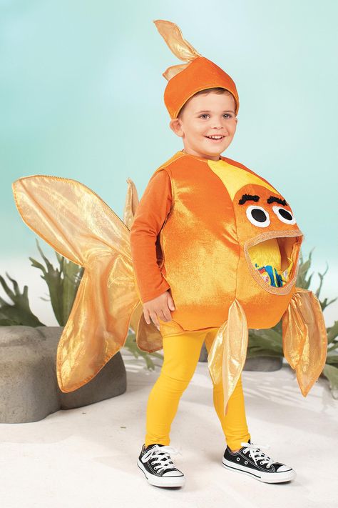 Feed Me Goldfish Costume for Kids: #Chasingfireflies $58.00$30.00 Fish Costume Kids, Baby Carrier Costume, Goldfish Costume, Gumball Machine Costume, Fancy Dress Costumes Kids, Dino Costume, Fish Costume, Animal Halloween Costumes, Shark Costumes