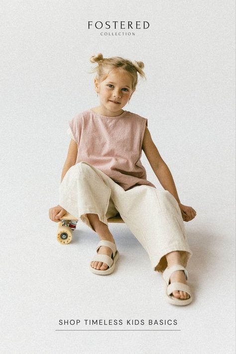 Discover timeless kids outfits in neutral tones that blend effortlessly into any child's wardrobe. Our practical and sustainable kids clothes feature cotton basics for kids and neutral colors, so your family can shop for their whole minimal kids wardrobe in one place! Shop the Fostered Collection kids basics collection online now! Minimalist Kids Wardrobe, Uniqlo Kids, Clothing Basics, Babies Fashion, Minimalist Kids, Children Wear, Kids Wardrobe, Kids Store, Fashion Website