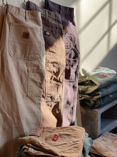 Vintage Workwear Pants Carhartt Pants Dickies Pants All - Etsy Carhartt Cargo Pants Outfit, Carhartt Pants Outfit, Carpenter Pants Outfit, Mad Fit, Dickies Hose, Pantalon Carhartt, Carhartt Cargo Pants, Guys Fashion Casual, Wardrobe Makeover