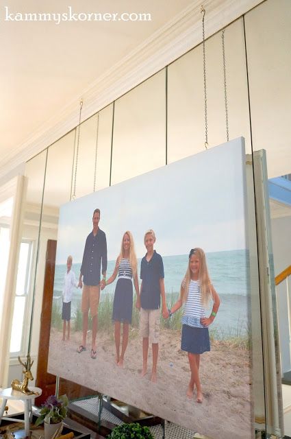 Hanging Pictures From Ceiling, Hanging Canvas Pictures Display Ideas, Hanging Art From Ceiling, Wall Of Mirrors, Mirror Panel Wall, Giant Canvas, Dining Roo, Mirror Panel, Mirrored Wall