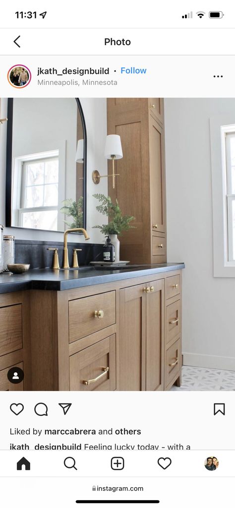 Wood Vanity Black Countertop, Soapstone Bathroom Countertops, Soapstone Countertops Bathroom, Soapstone Vanity, Mexico Bathroom, Pretty Bath, Vanity In Bathroom, Second Bathroom, Moody Bathroom